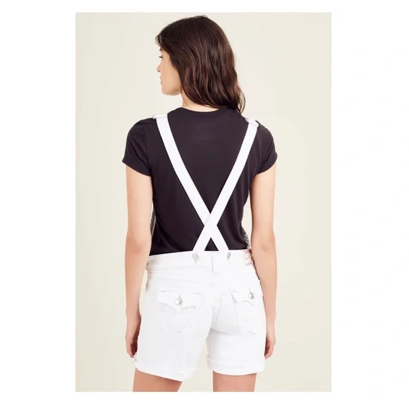 TRUE RELIGION Ripped Frayed Hem Jean Denim Overalls - Picture 4 of 14